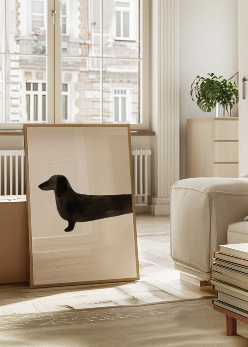 Long Dachshund - Framed poster in an interior