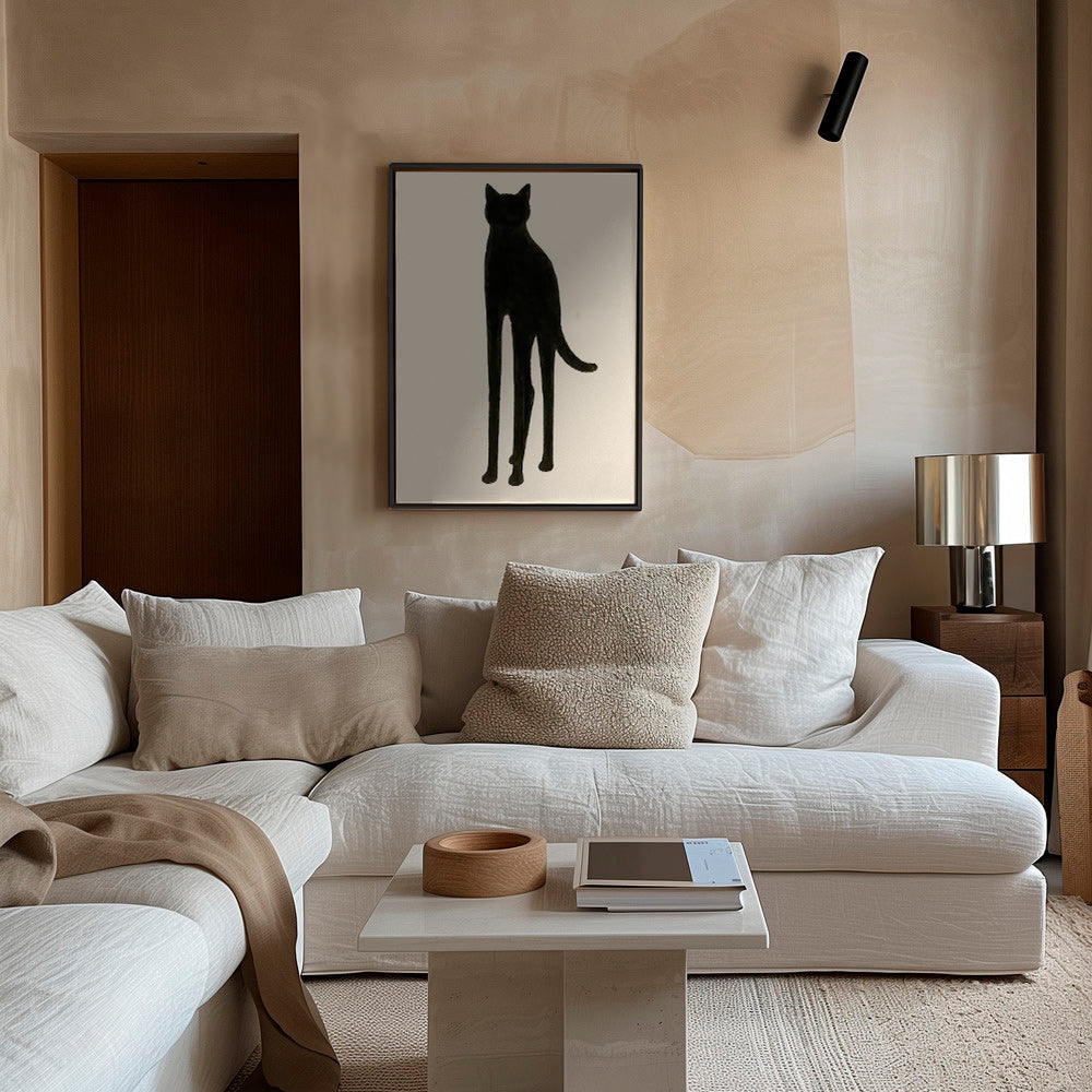 Cuadro de gato en silueta alargada – Canvas2