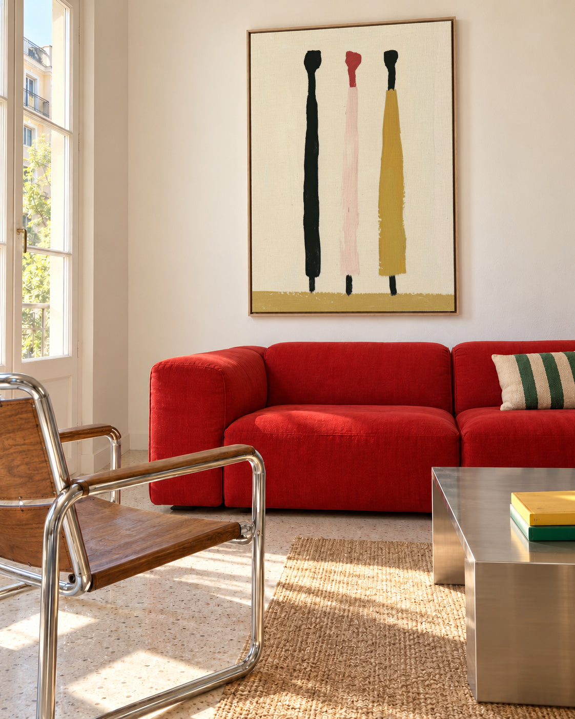 Vertical Trio - Framed canvas in an interior
