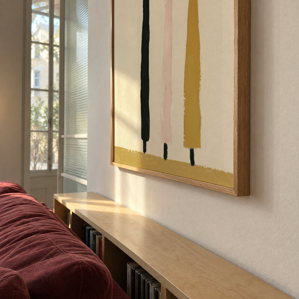 Vertical Trio - Framed poster in an interior