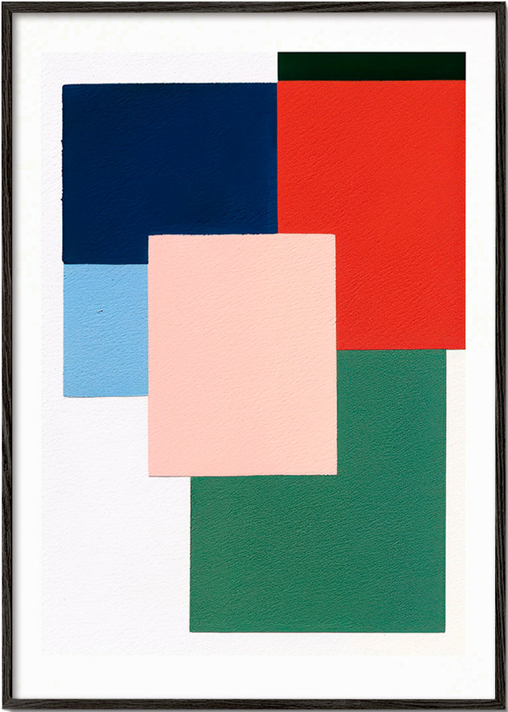 Cuadro geométrico con bloques de color superpuestos – Black Frame