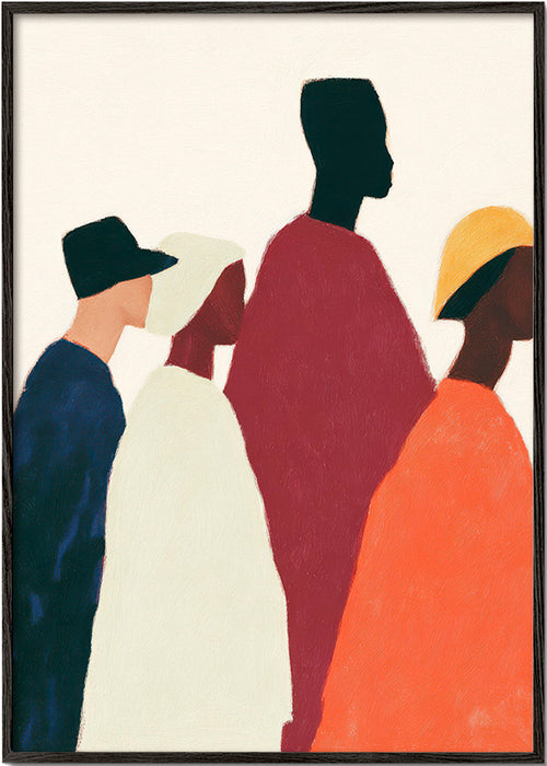 Ilustración de siluetas en fila – Black Frame