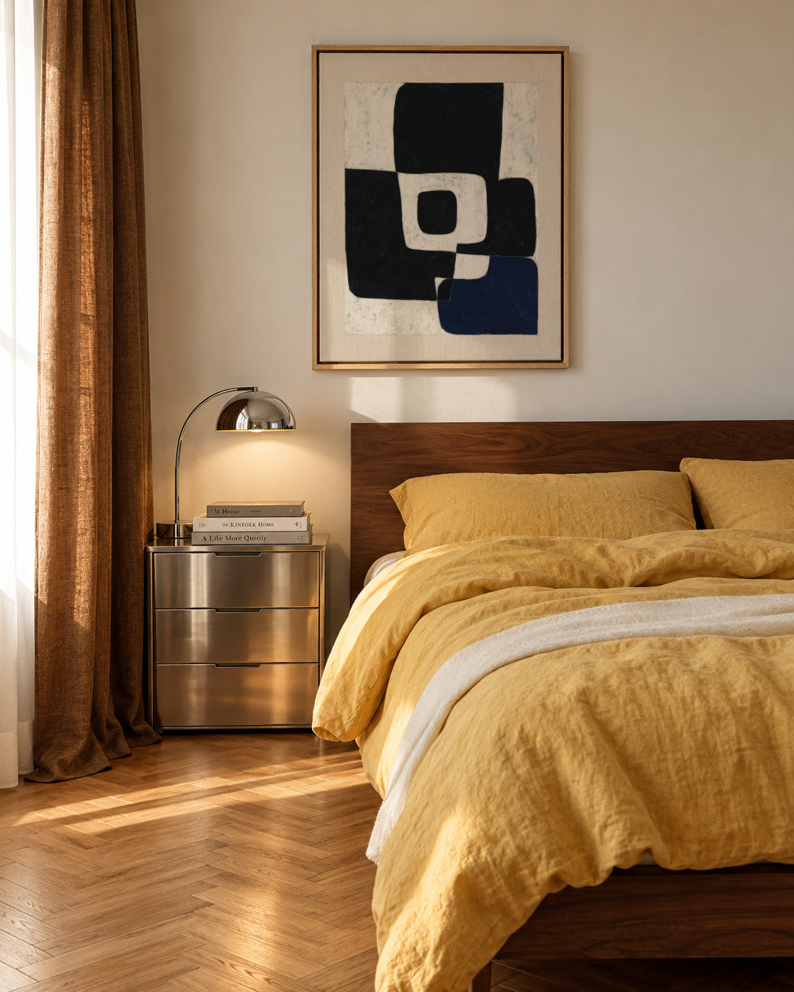 Duality in Black - Framed canvas in an interior
