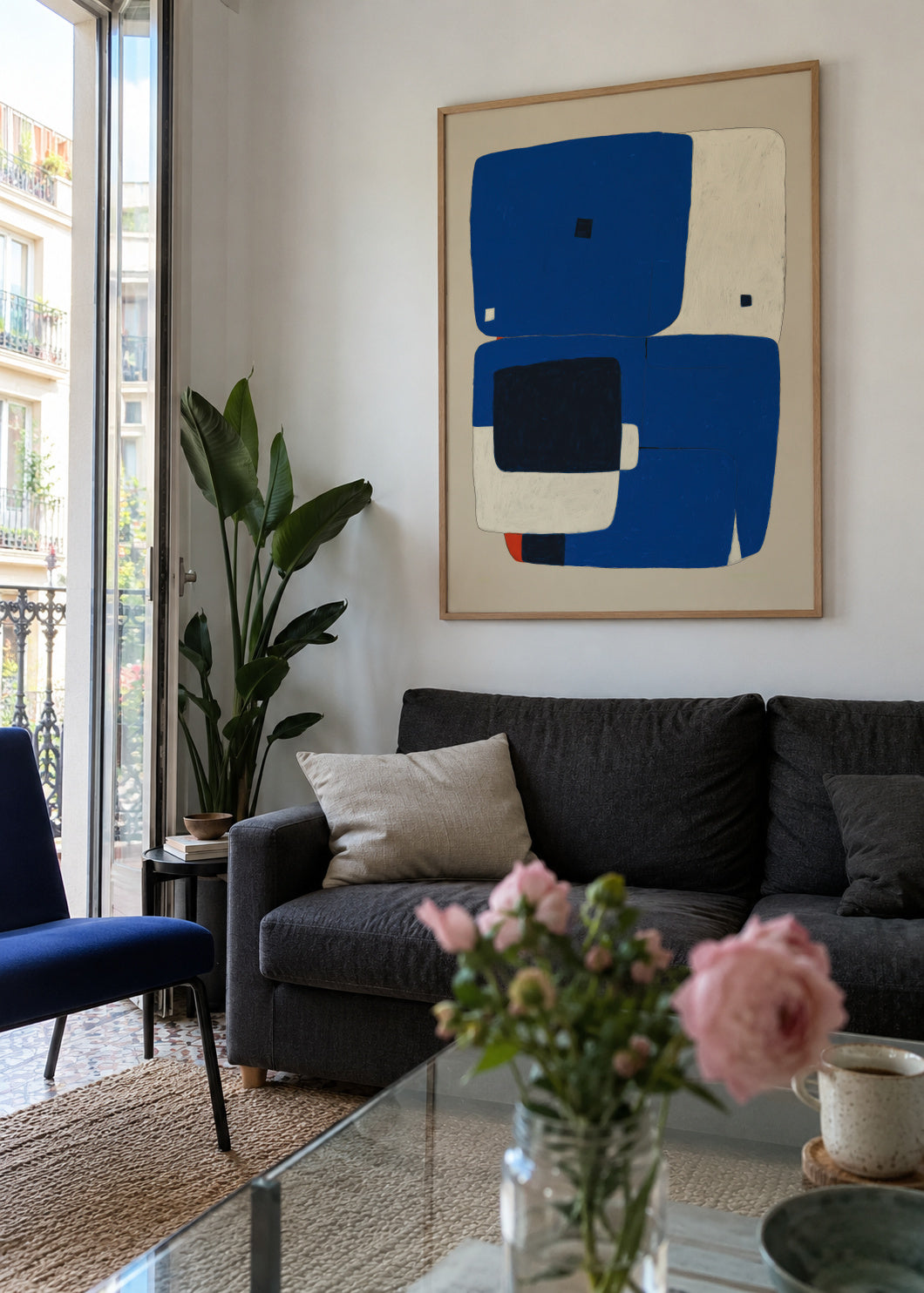 Cobalt Abyss - Framed poster in an interior