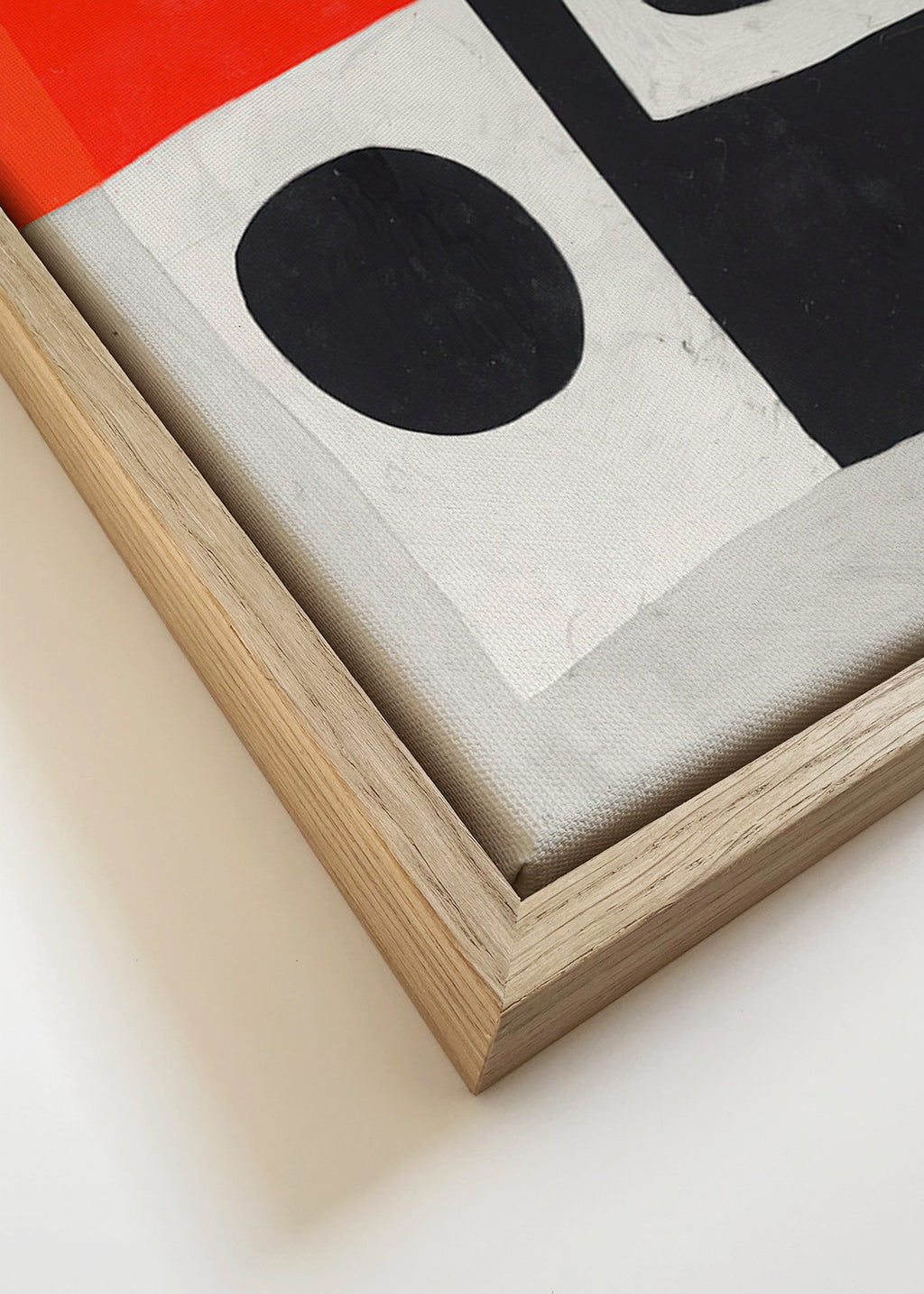 Cuadro geométrico con bloques y círculos – Canvas detail