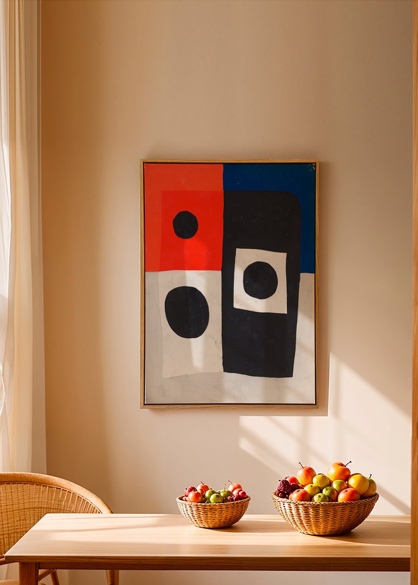 Cuadro geométrico con bloques y círculos – Canvas2