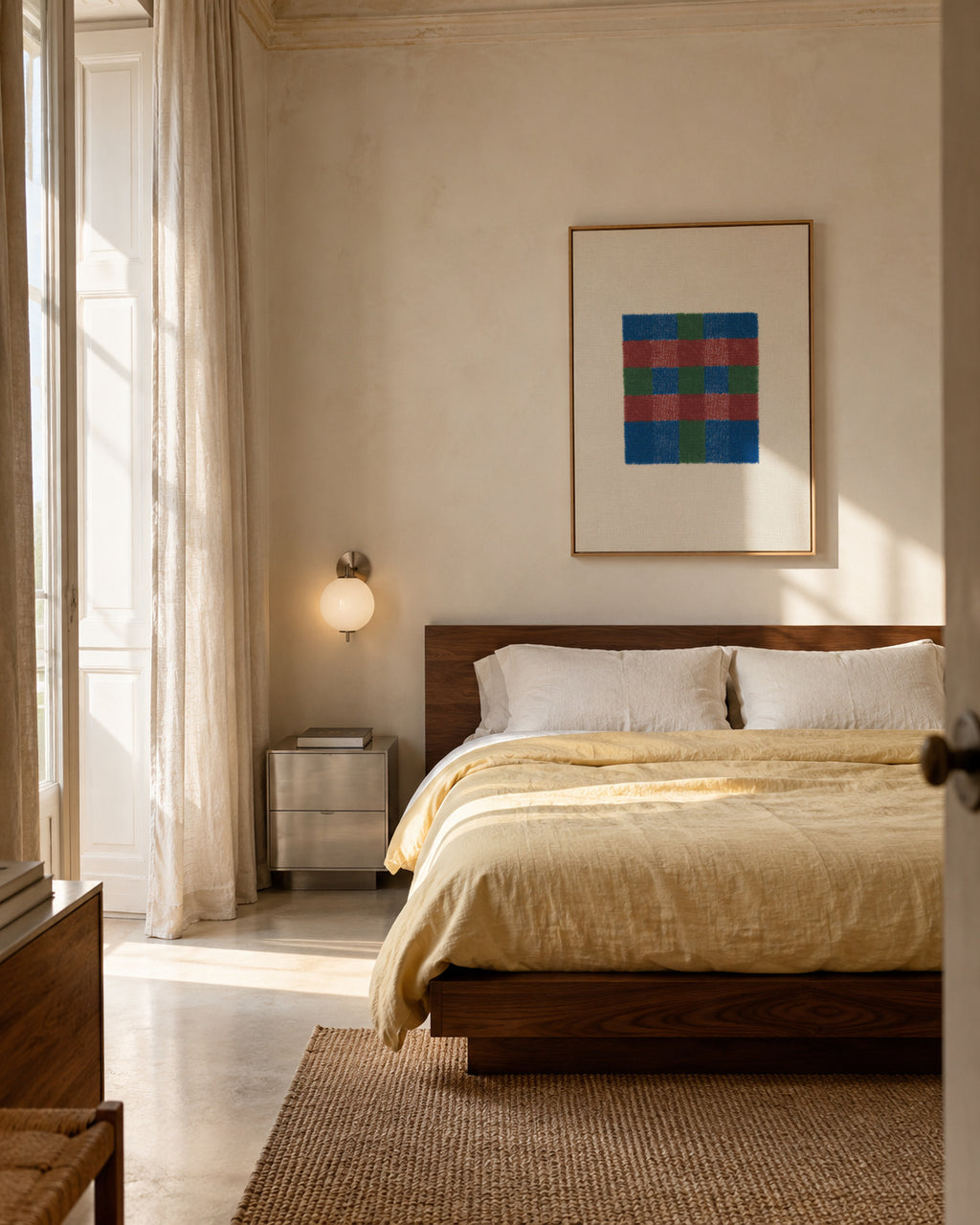 Multi-Color Plaid - Framed canvas in an interior