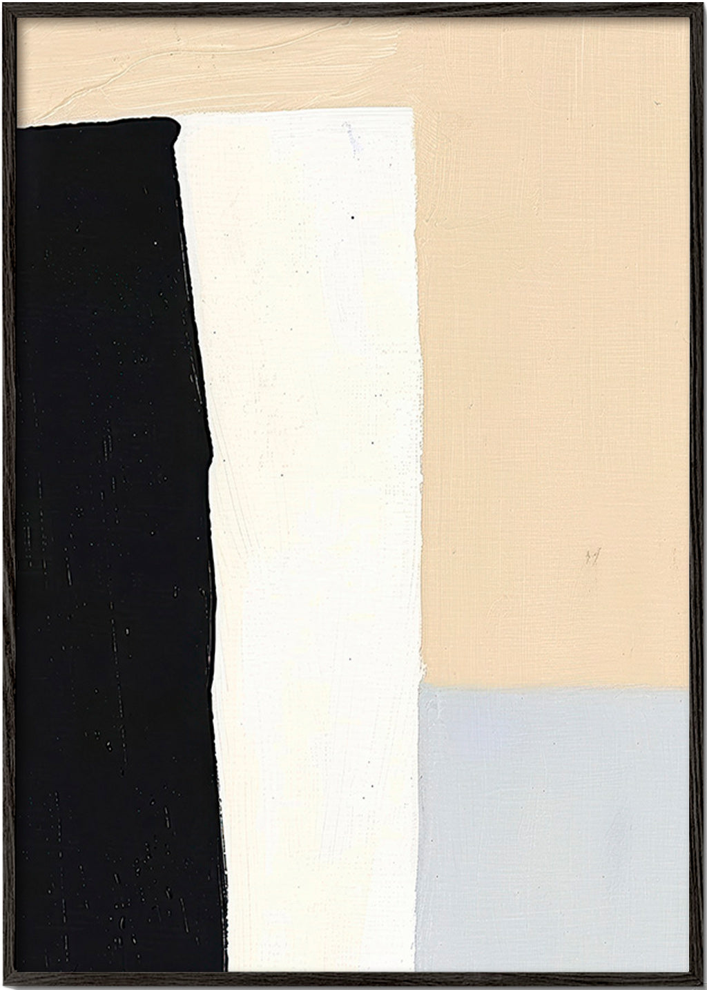 Cuadro abstracto en bloques verticales – Black Frame