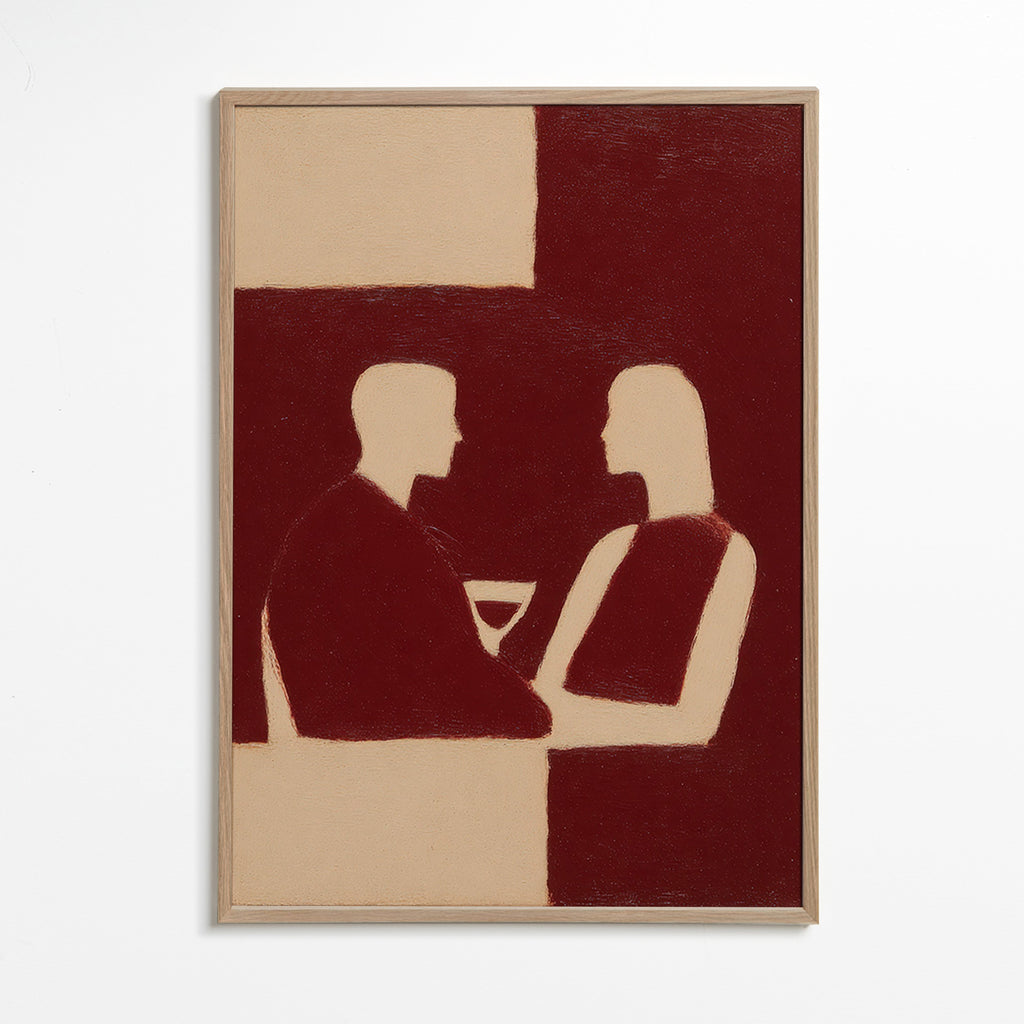 Cuadro de cocina en silueta de pareja – Oak Frame