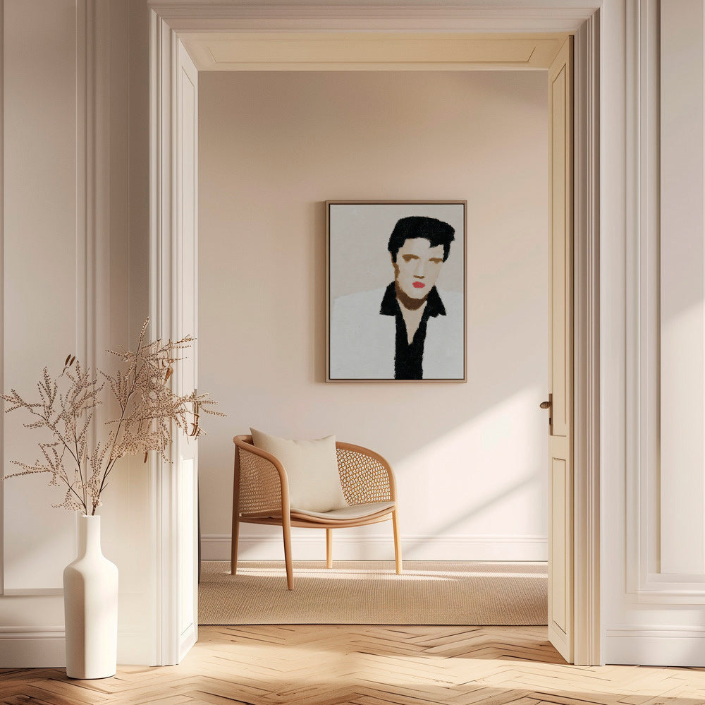 Ilustración retrato minimalista con gesto icónico – Canvas1