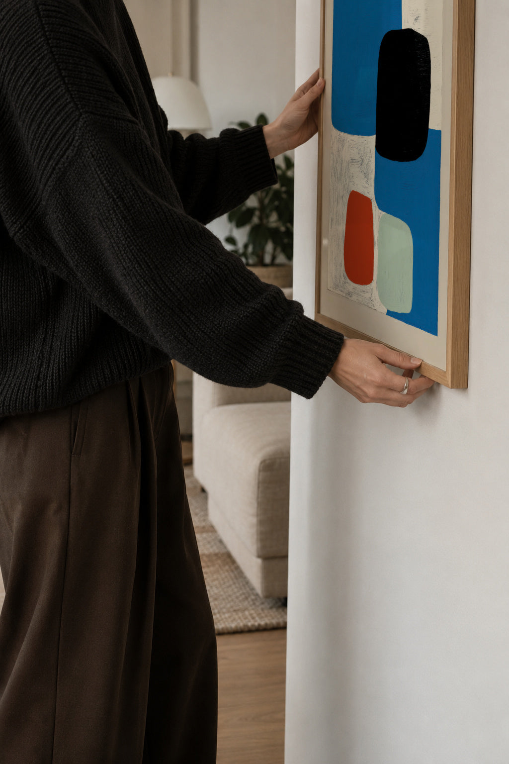 Blue & Ochre Fragment - Framed poster detail