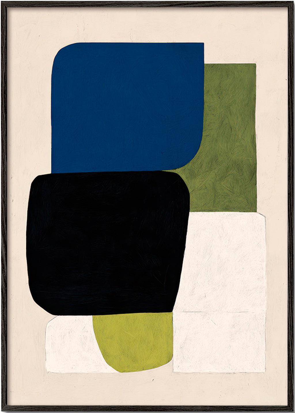 Cuadro abstracto de bloques geométricos – Black Frame