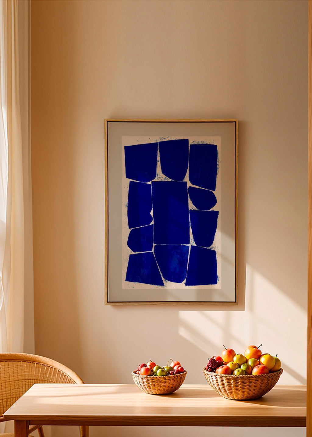 Cuadro abstracto en bloques azules – Canvas2