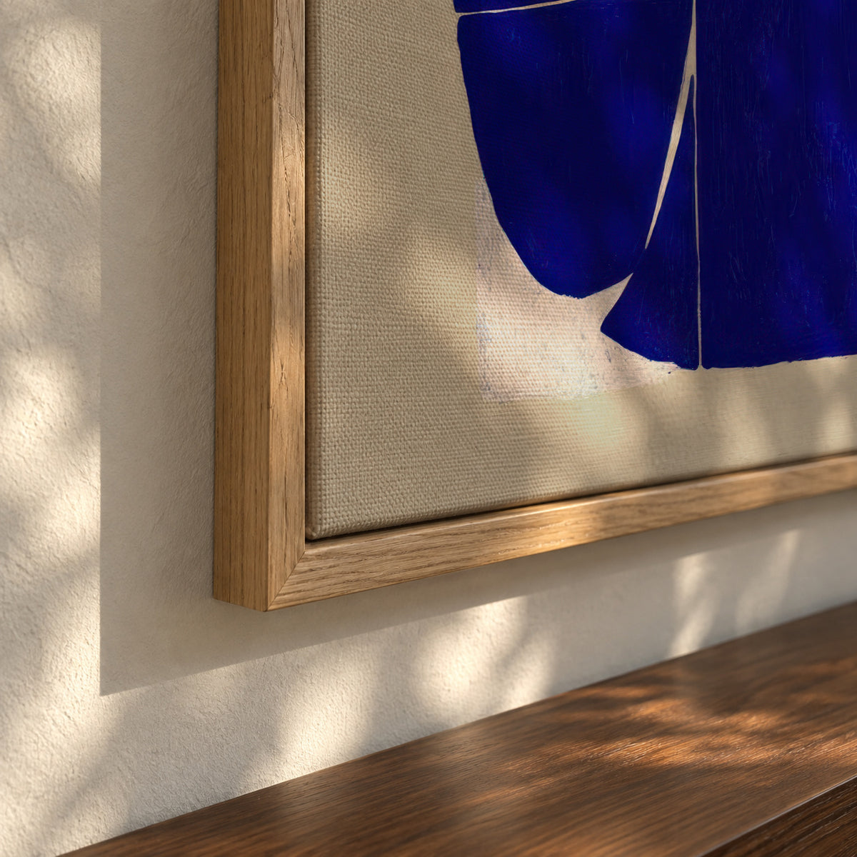 Indigo Mosaic III - Framed canvas detail