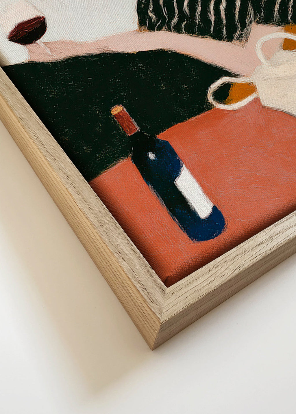 Cuadro de cocina con mujer y copa – Canvas detail