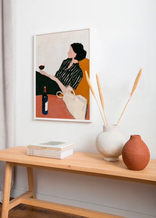 Cuadro de cocina con mujer y copa – Product1