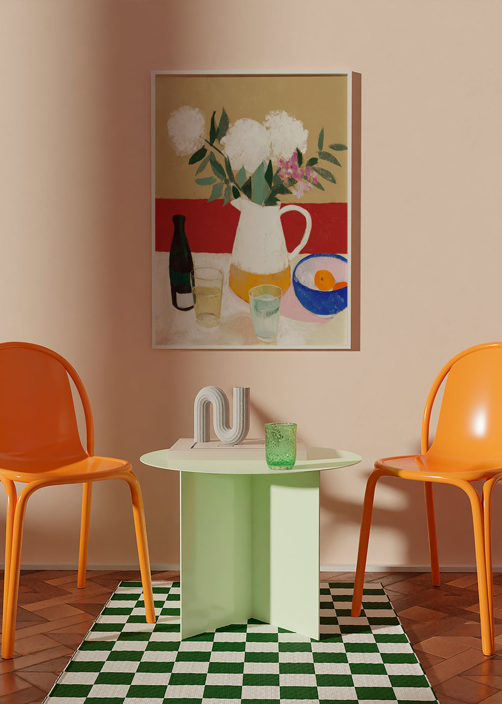 Lámina botánica con jarrón y flores blancas – Product3