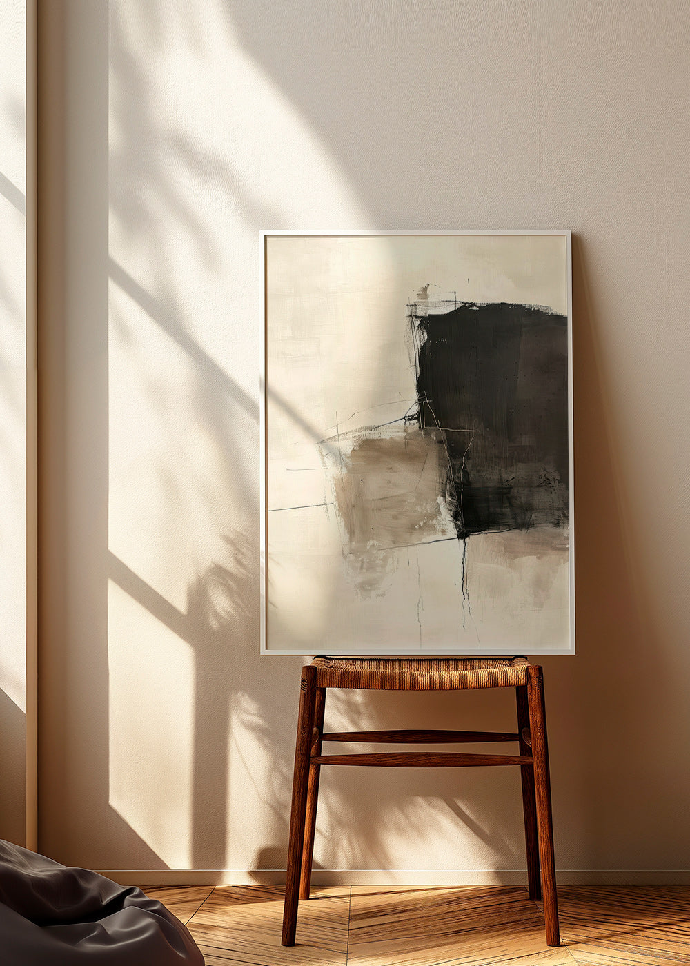 Cuadro abstracto con contraste oscuro y arenas – Product1