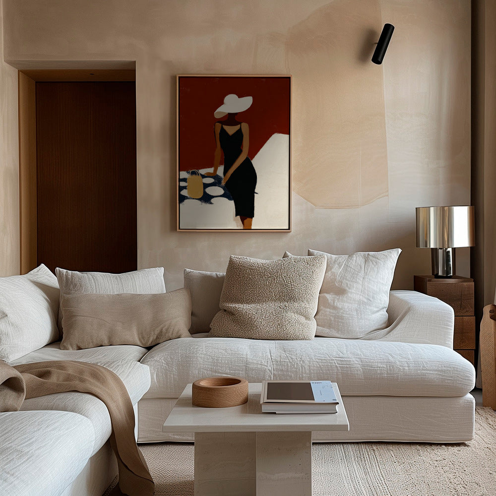 Ilustración elegante de figura con vestido negro – Canvas2