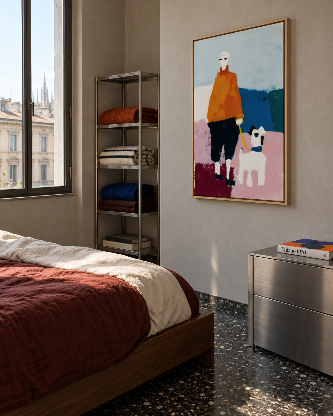 Morning Walk - Framed canvas in an interior