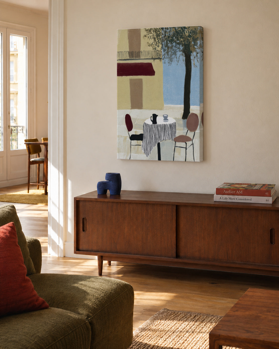 Morning Table - Unframed canvas in an interior