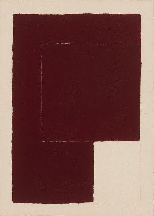 Cuadro abstracto con bloques granate