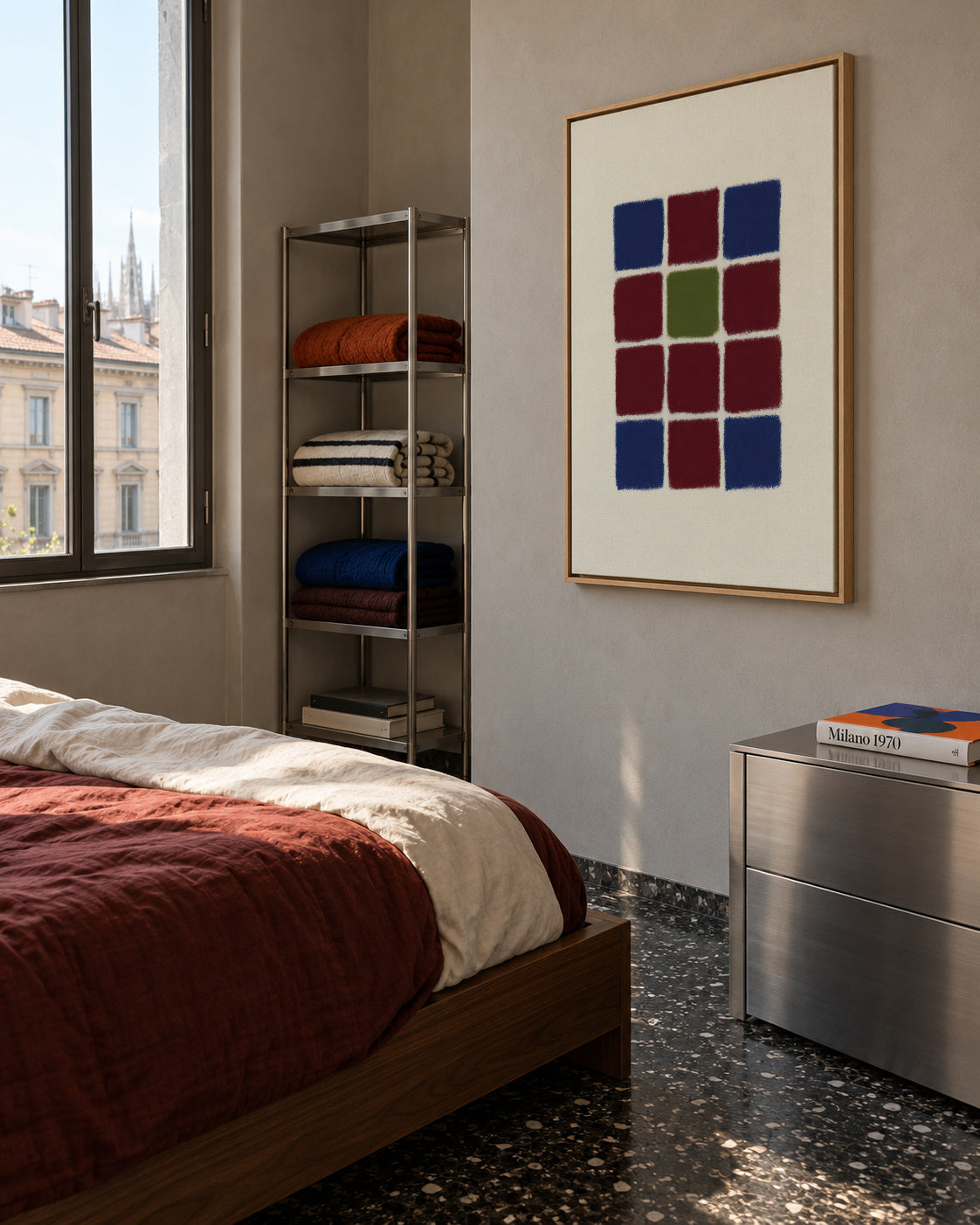 Mosaic Grid - Framed canvas in an interior