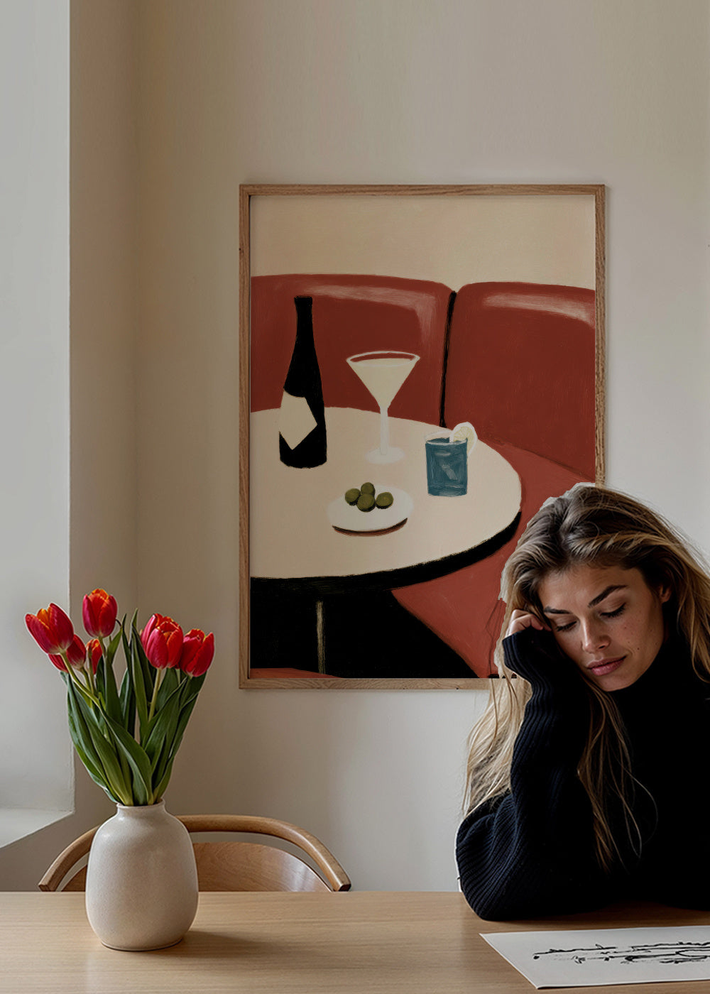 Martini for One - Framed poster in an interior