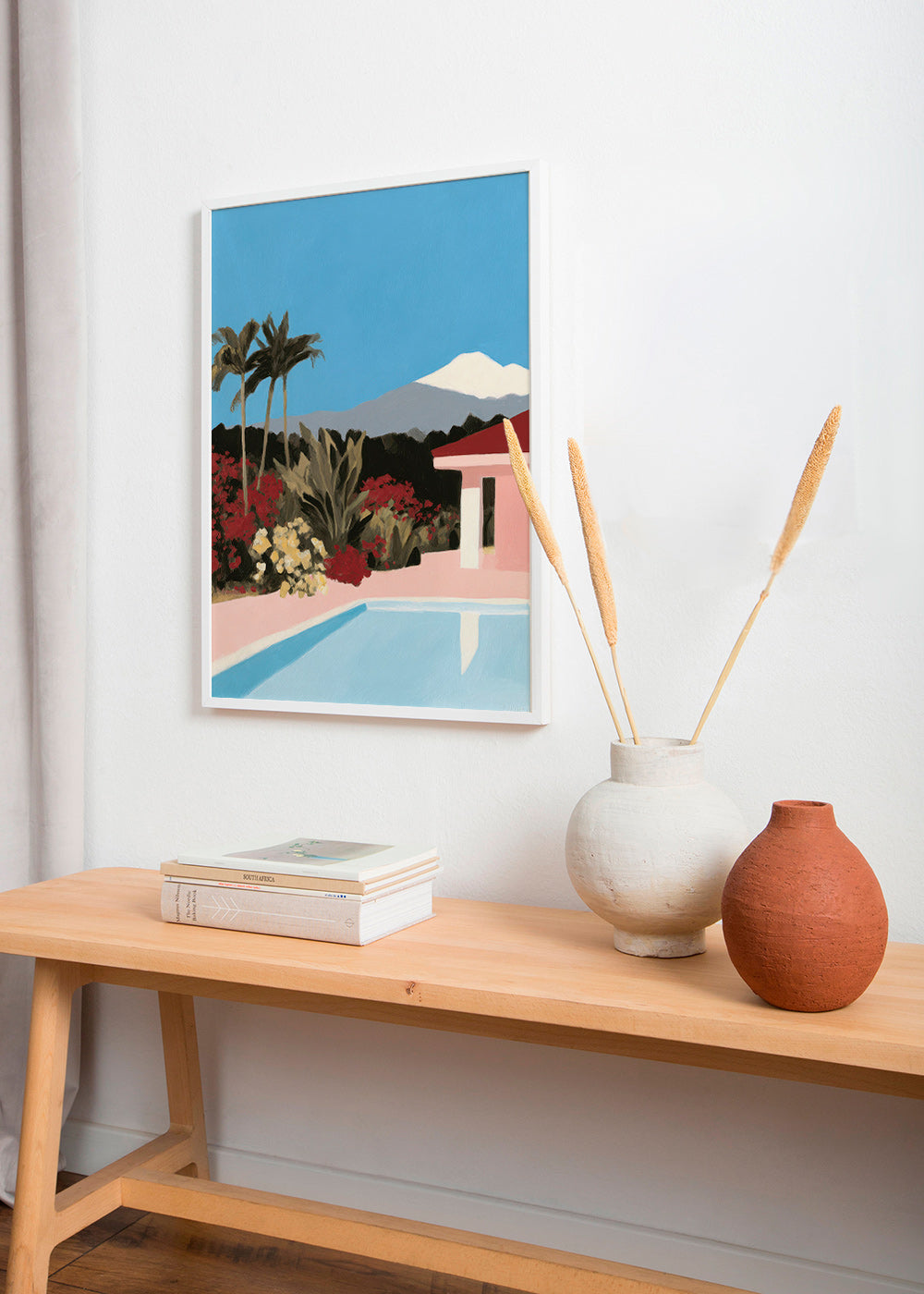 Lámina botánica con piscina y palmeras – Product1