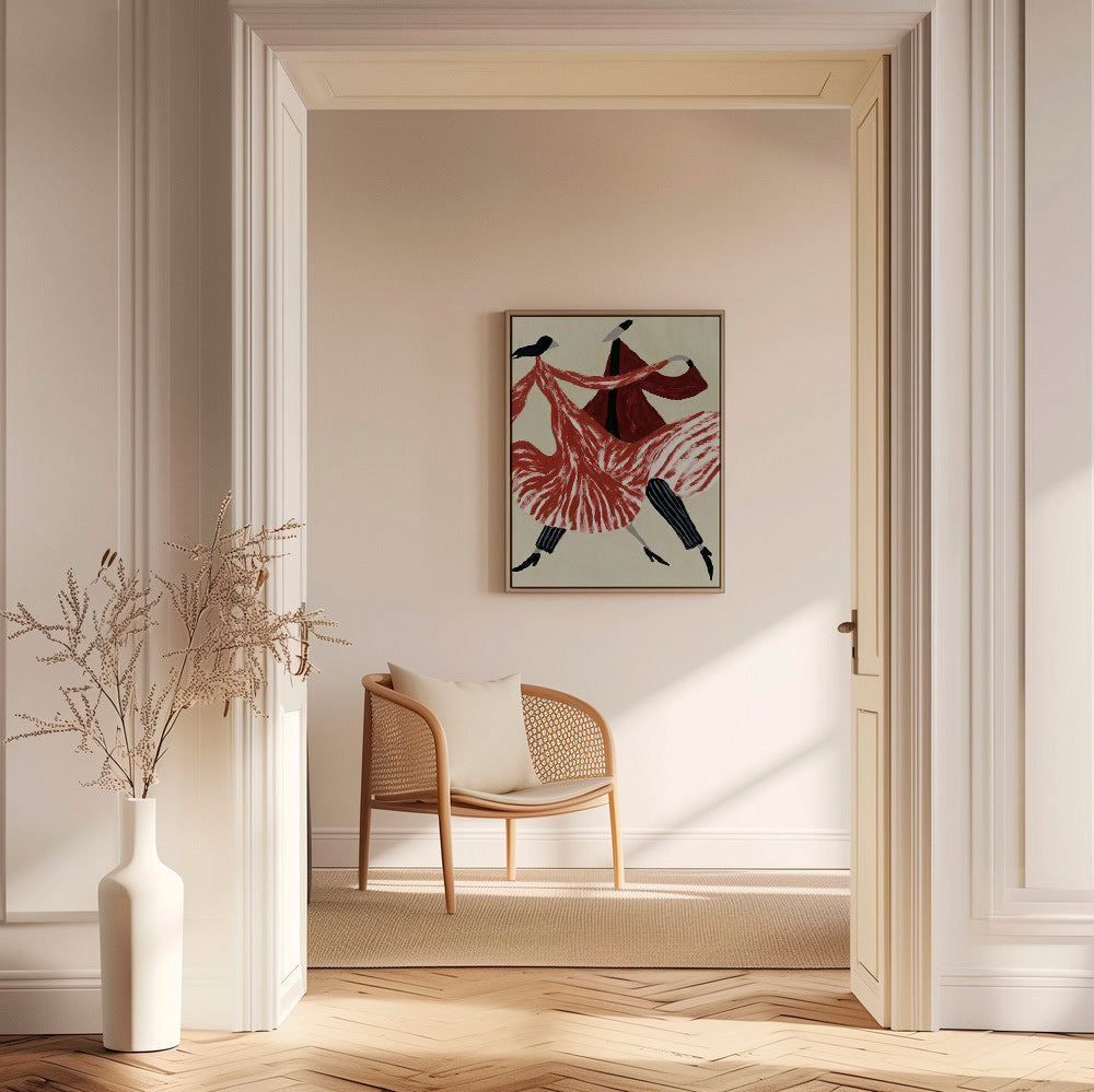 Quadro astratto di danzatrici in movimento