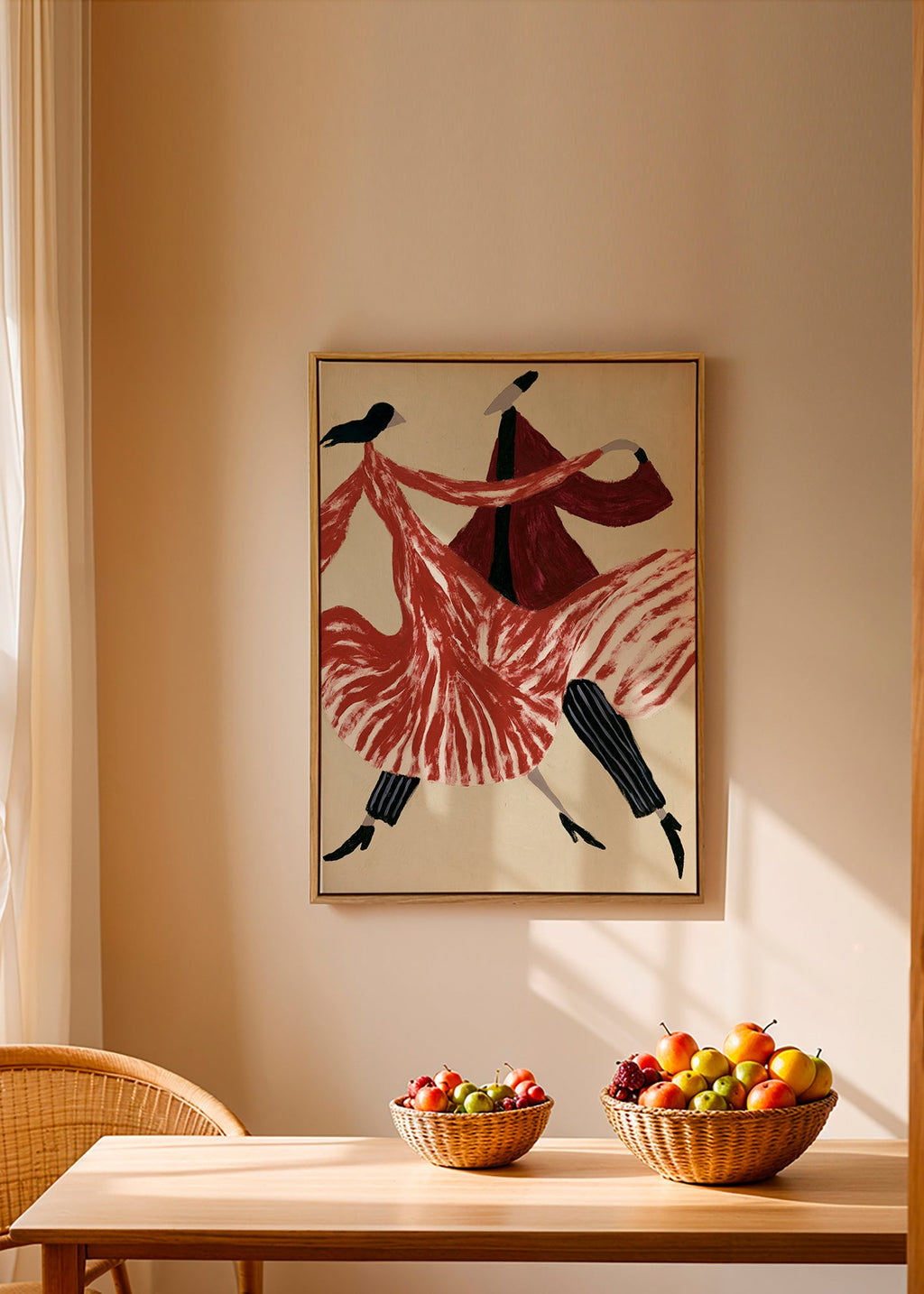 Quadro astratto di danzatrici in movimento