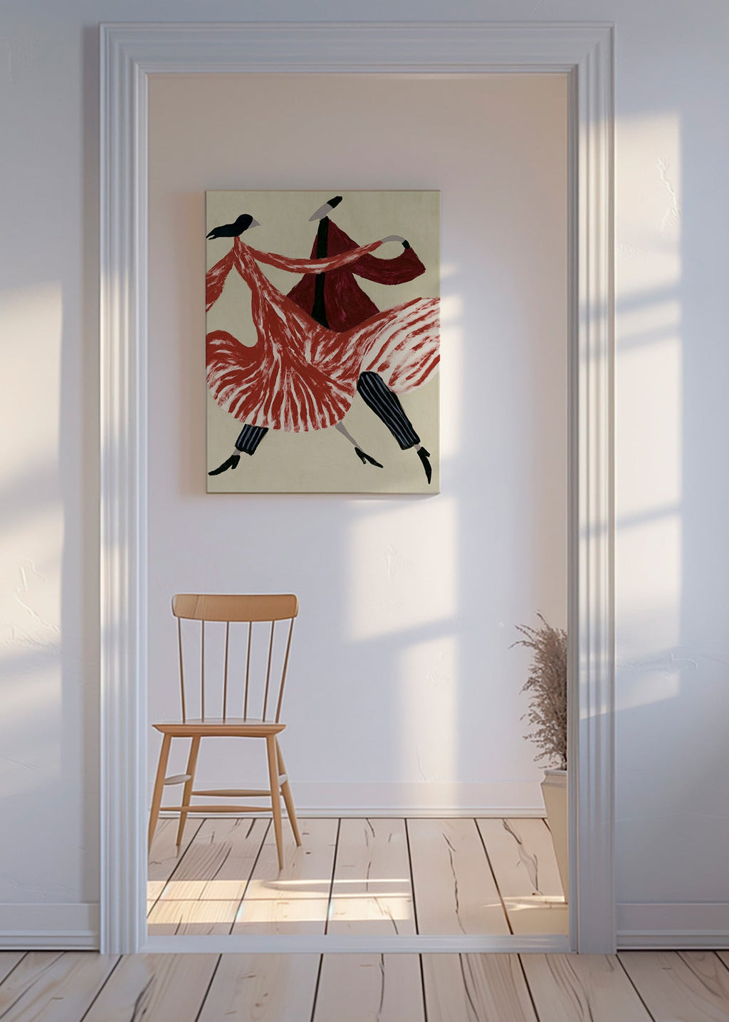Quadro astratto di danzatrici in movimento