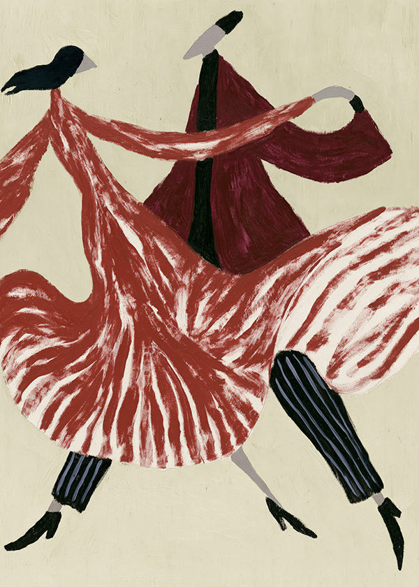 Quadro astratto di danzatrici in movimento