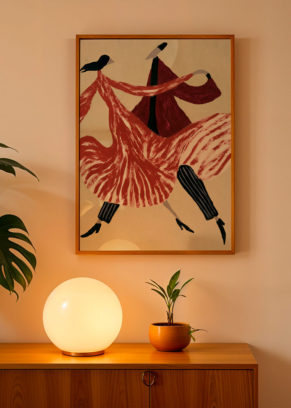 Quadro astratto di danzatrici in movimento
