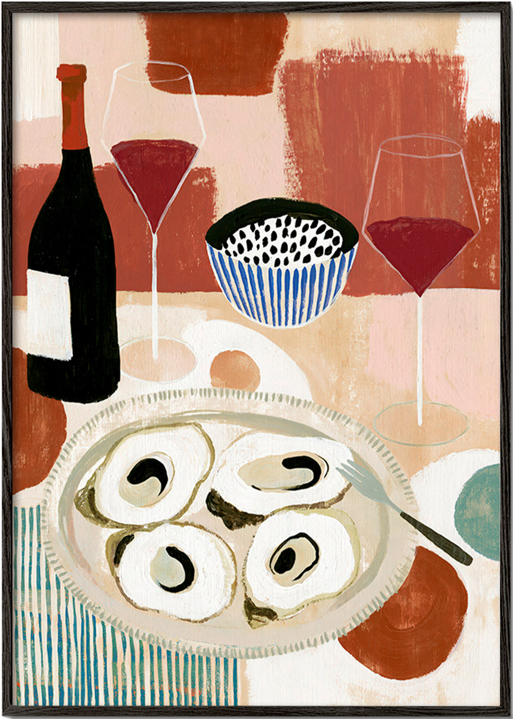 Arte da cucina: nature morte di ostriche e vino