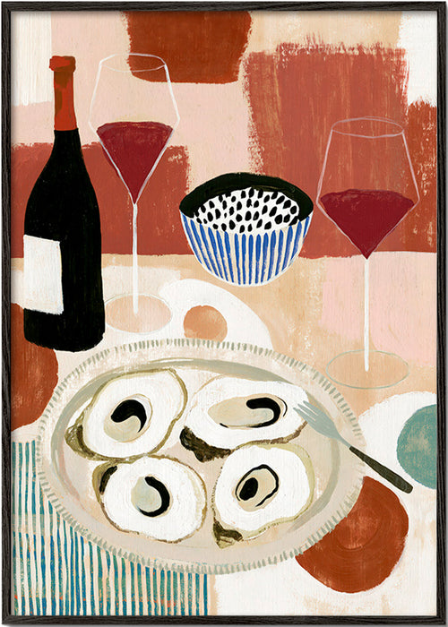 Arte da cucina: nature morte di ostriche e vino