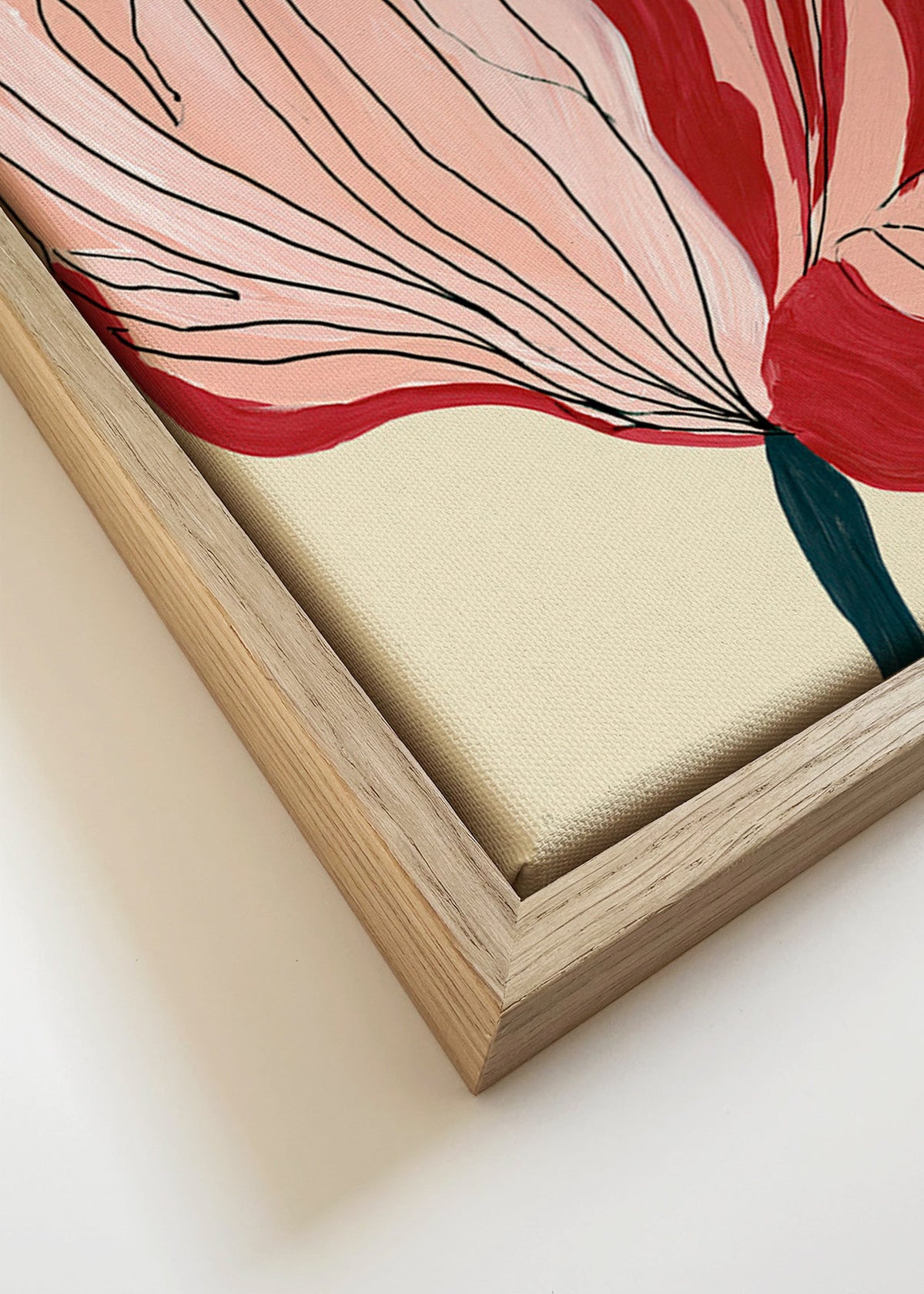 Stampa botanica petali scarlatti – Canvas detail