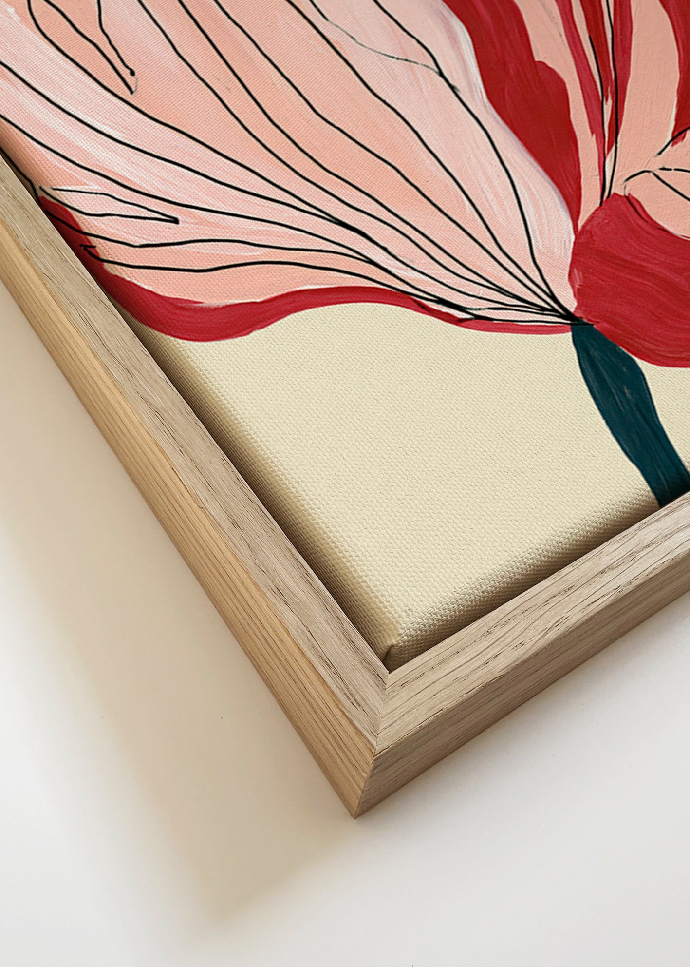 Stampa botanica petali scarlatti – Canvas detail