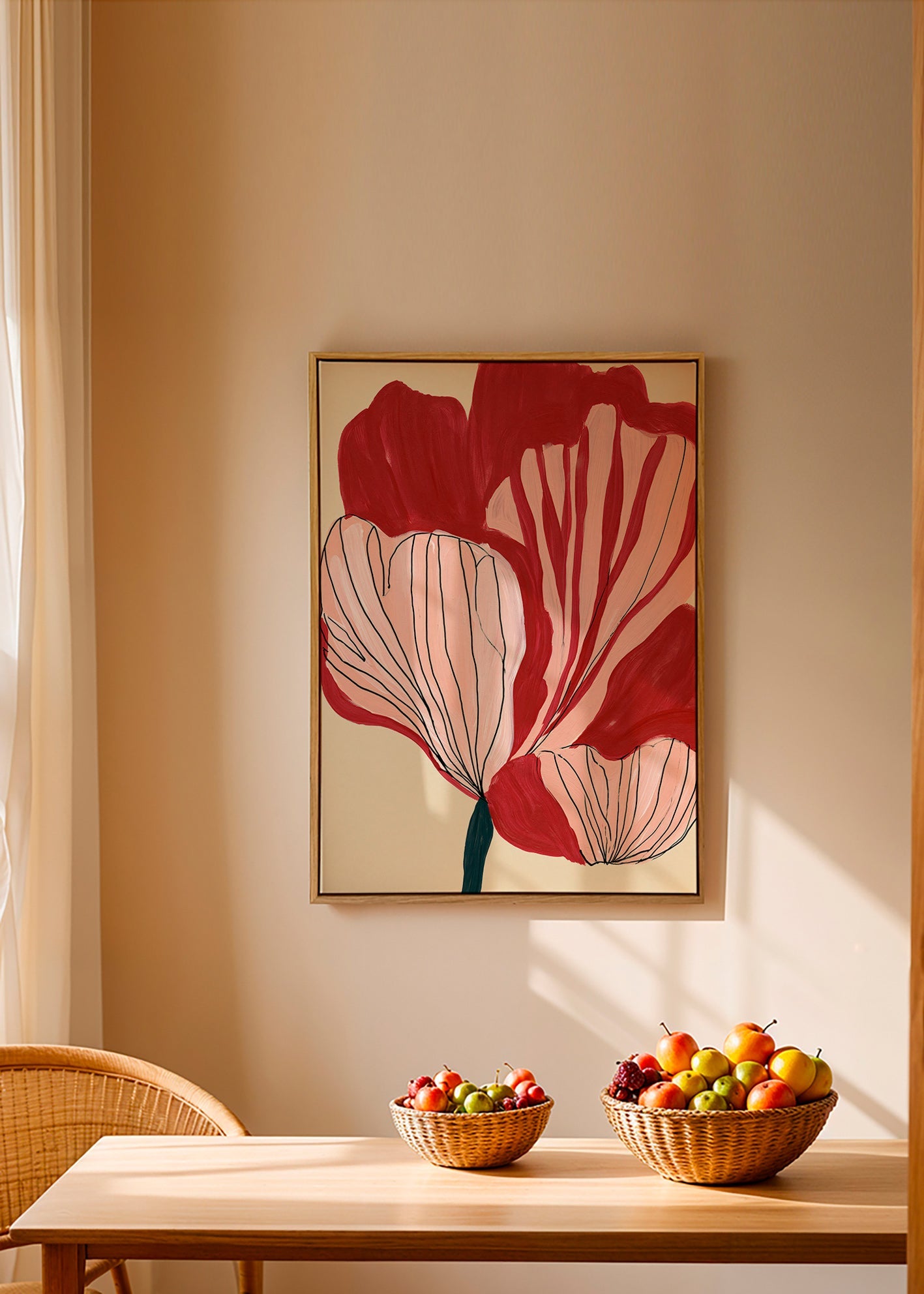 Stampa botanica petali scarlatti – Canvas1