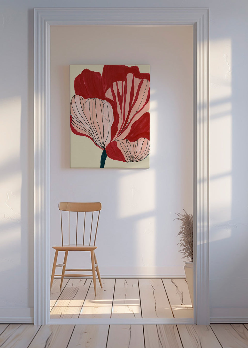Stampa botanica petali scarlatti – Canvas