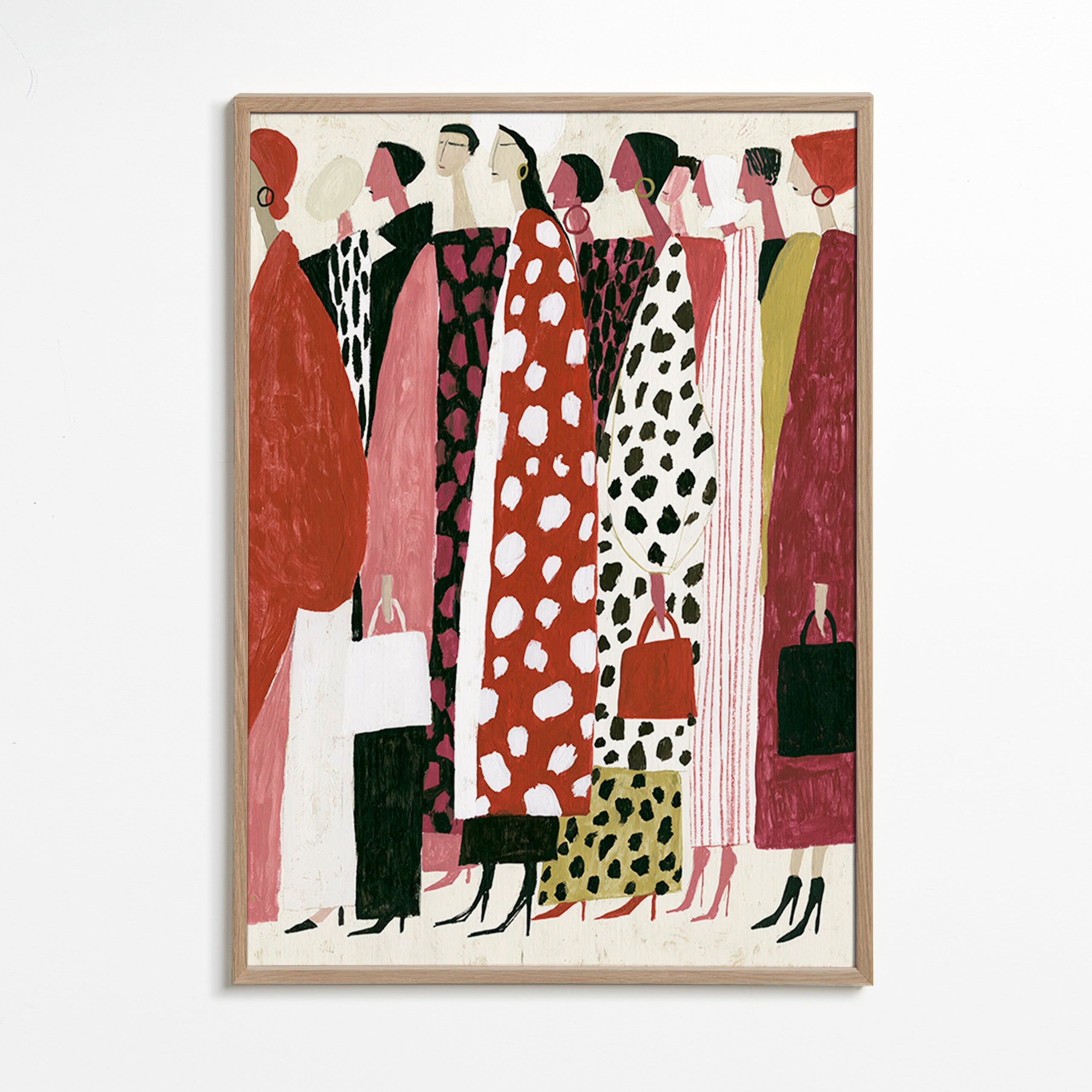 Illustrazione moda: passerella di profili stilizzati