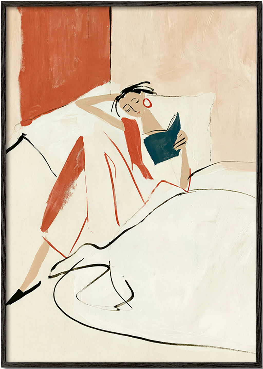 Illustrazione donna che legge
