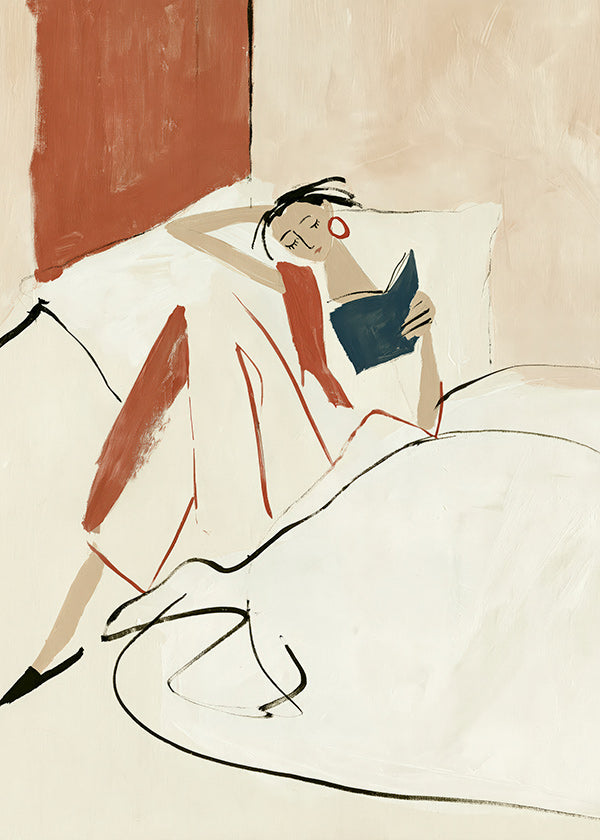 Illustrazione donna che legge