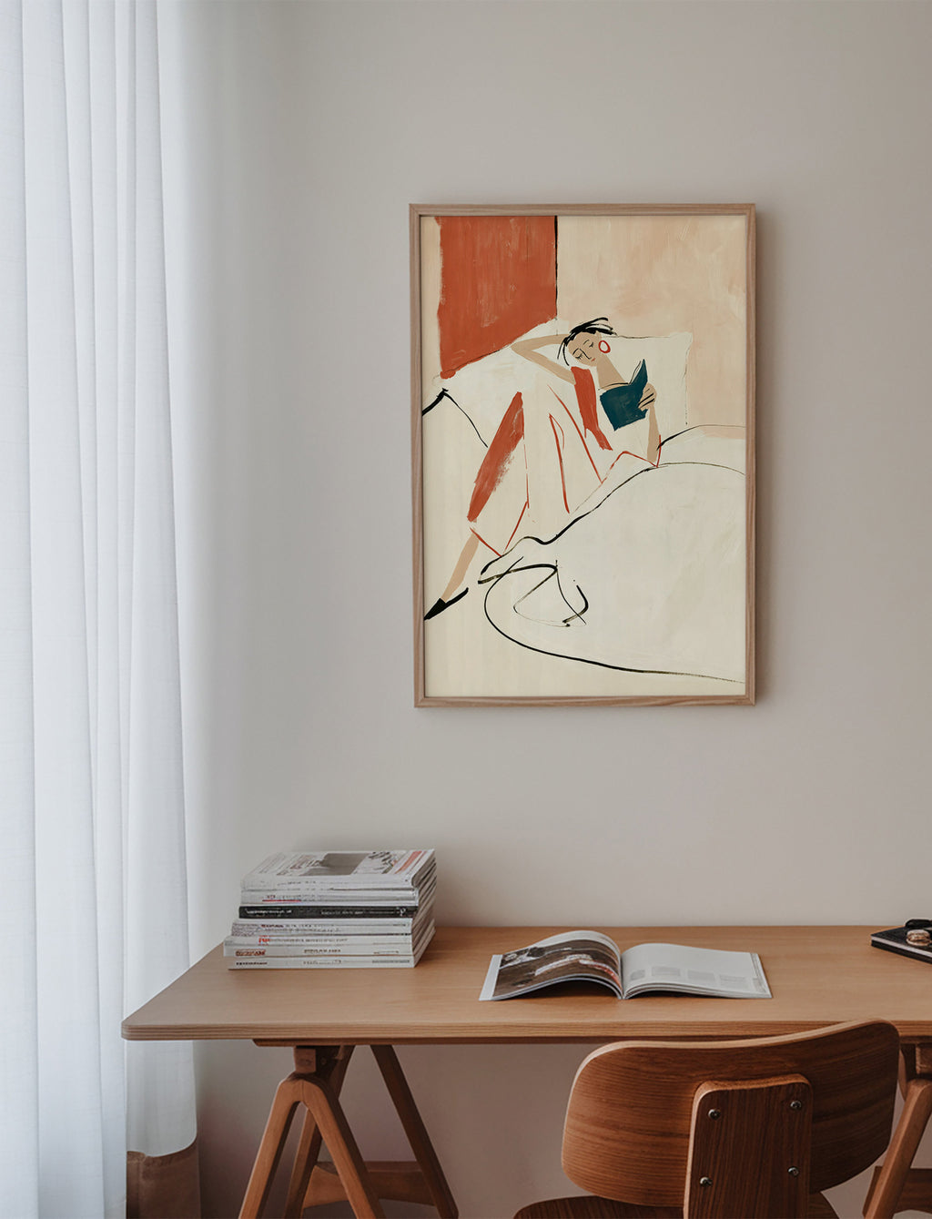 Illustrazione donna che legge