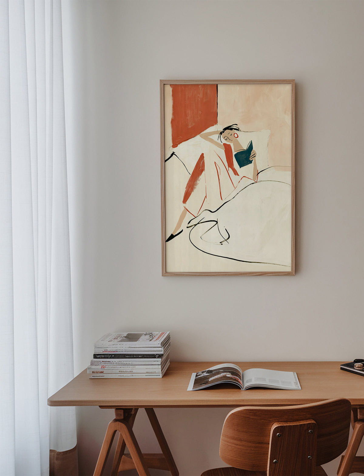 Illustrazione donna che legge