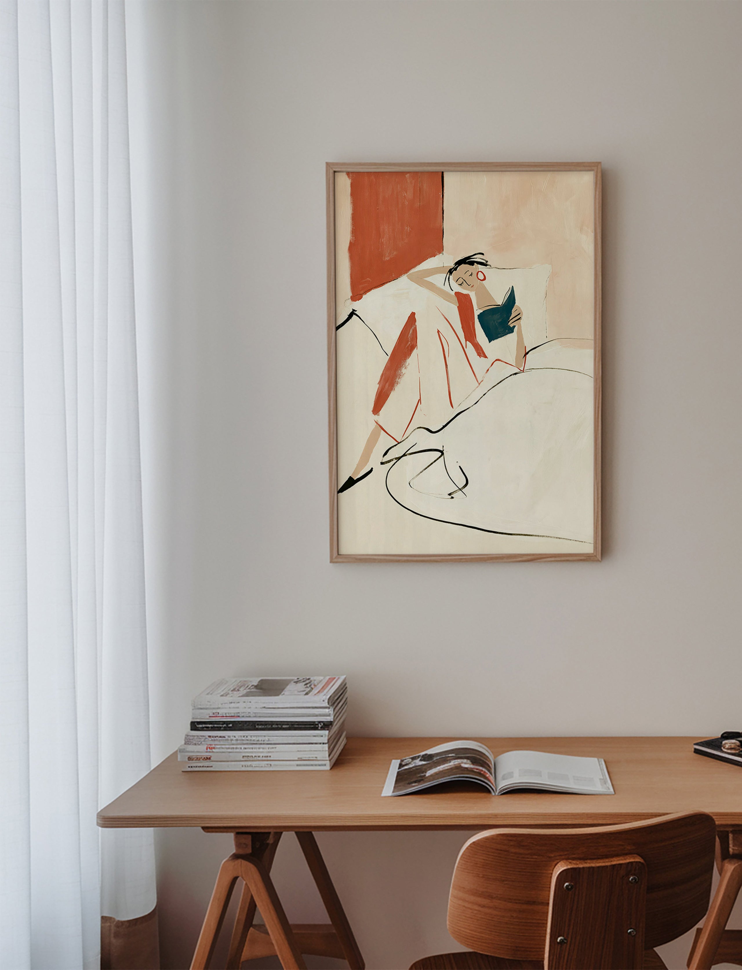 Illustrazione donna che legge