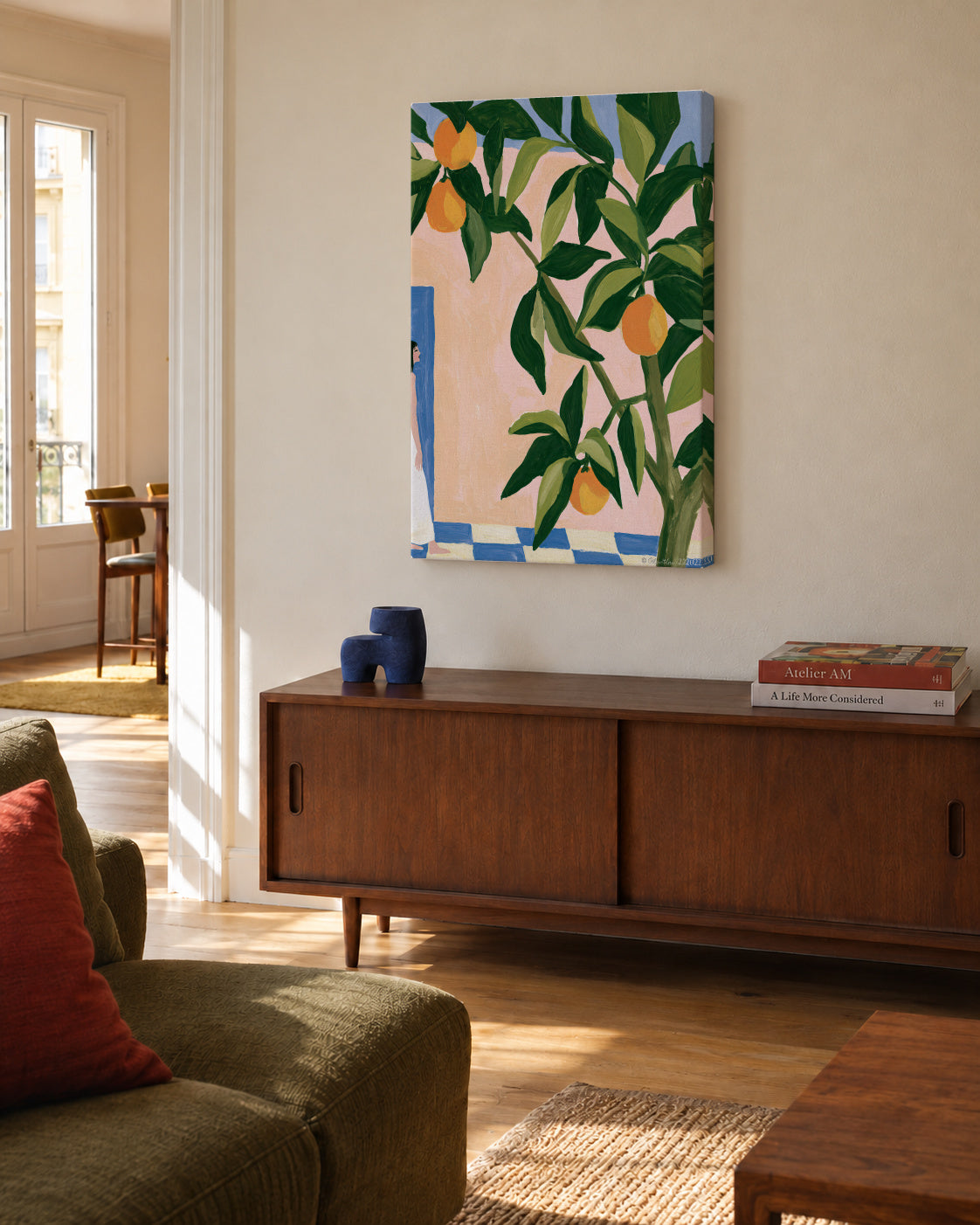 Amalfi Lemons - Unframed canvas in an interior