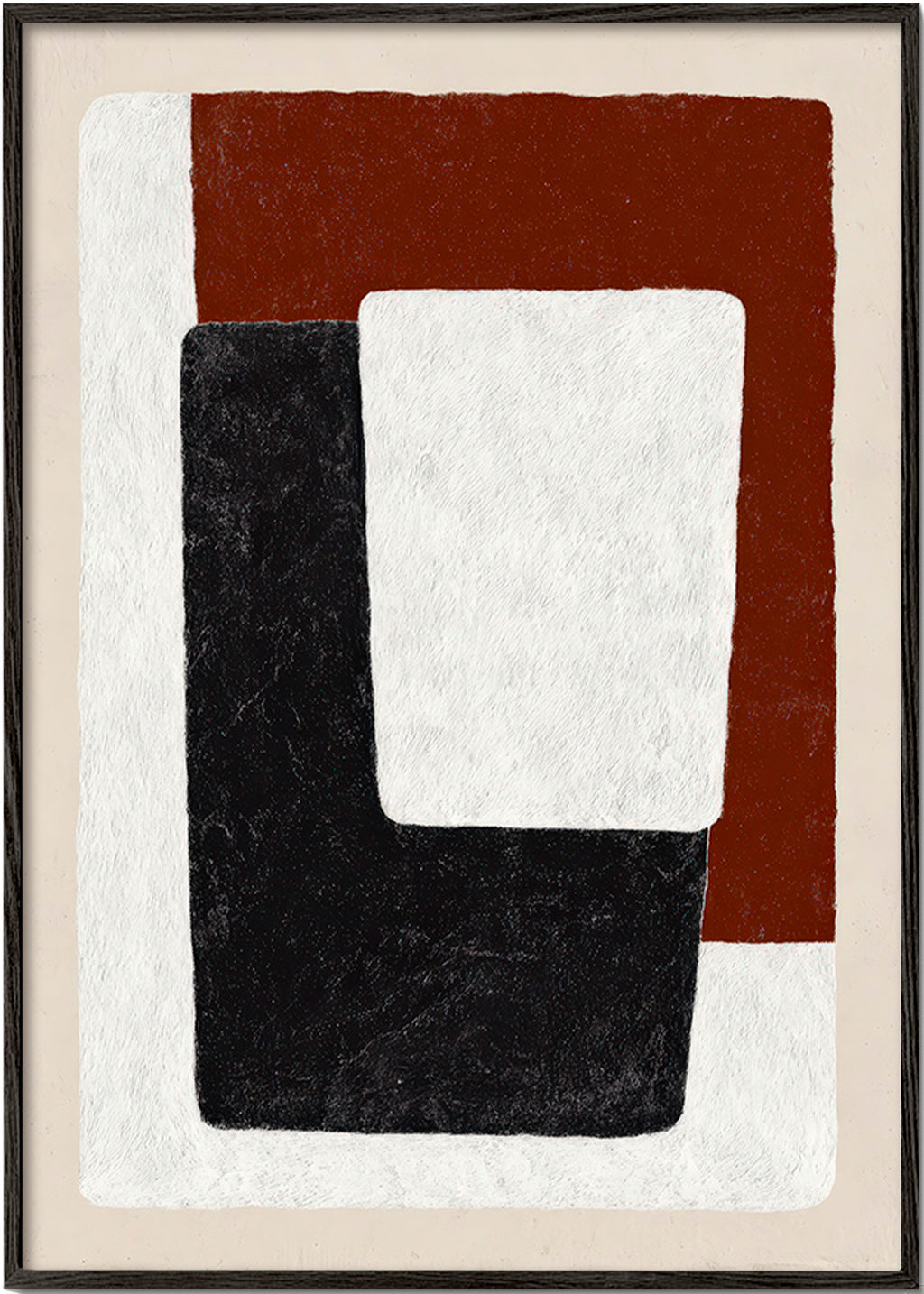 Quadro astratto blocchi terracotta e nero