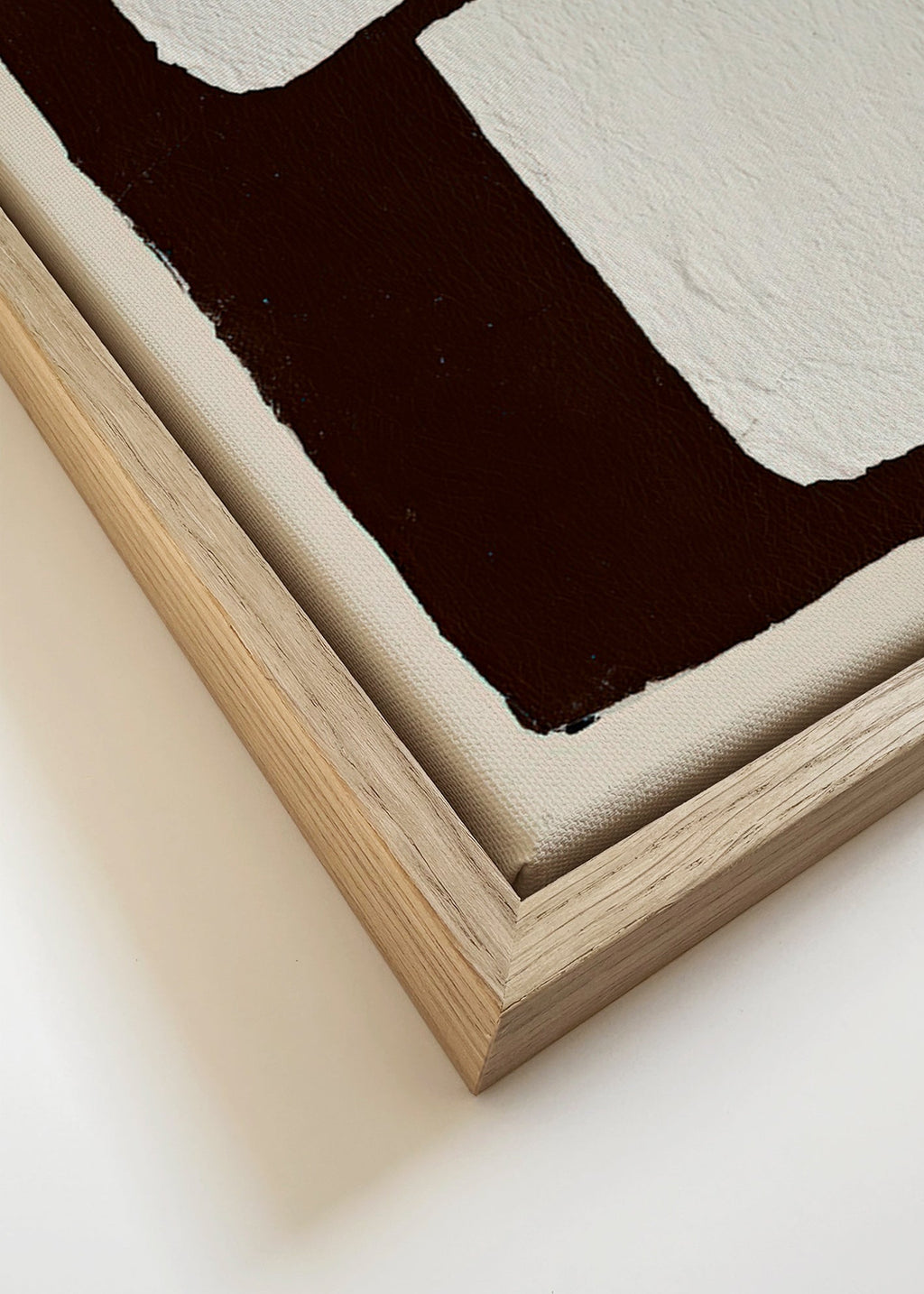 Quadro astratto mocha con blocchi bianchi