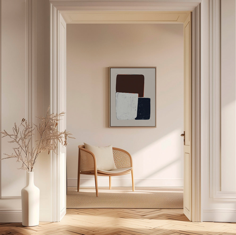 Quardo geometrico con forme impilate